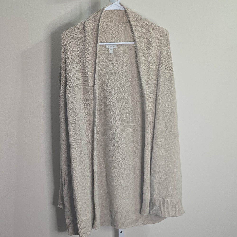 Garnet Hill Women's Beige Cardigan Ladies Sz S